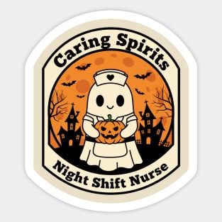nurse squad – Caring Spirits — Night Shift Nurse Badge | Birthday Gift | Anniversary Gift | Halloween gift | classic halloween | Wedding Gift | Gift Ideas. Sticker